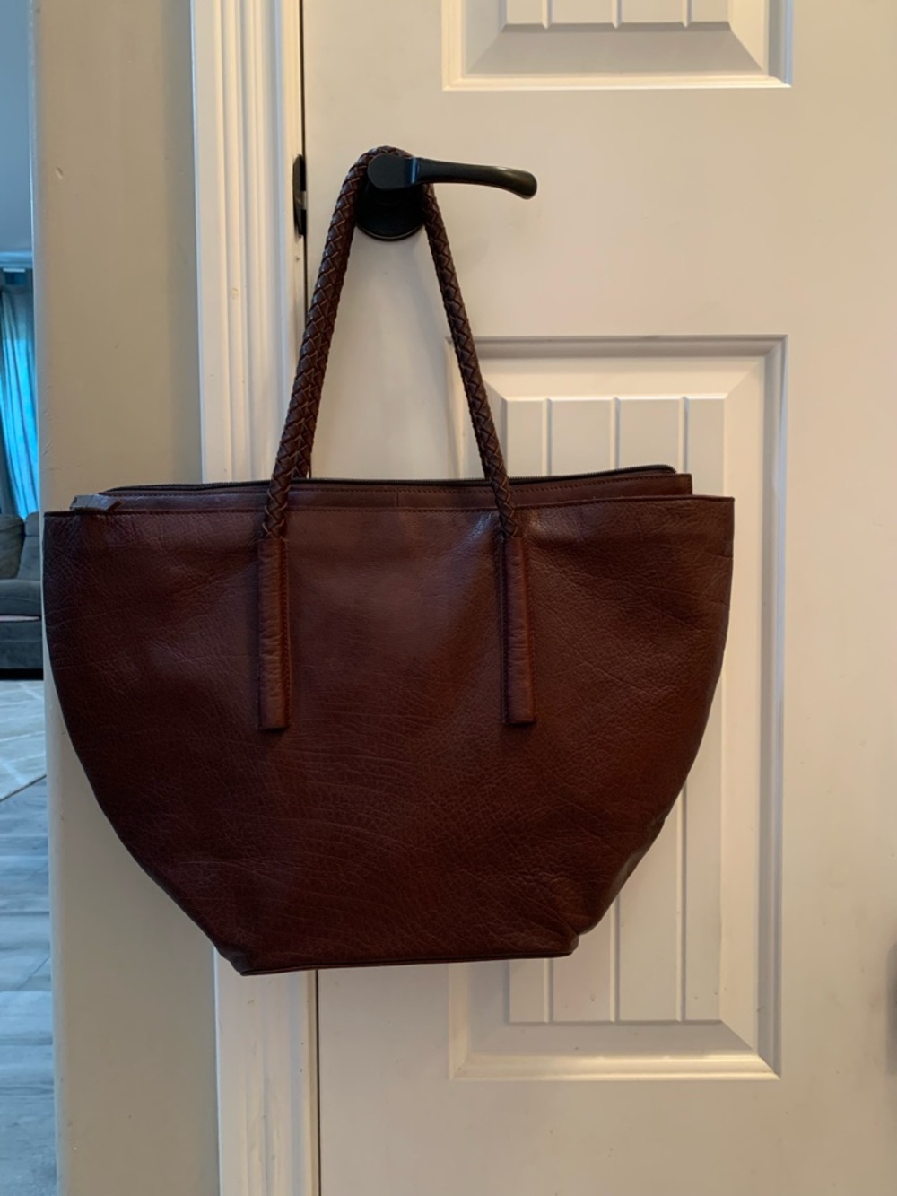 Noonday Collection Dark Brown Braided Handle Tote